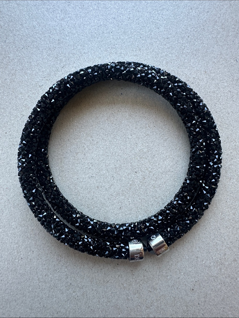 Swarovski Black Crystaldust Double Wrap bangle Bracelet